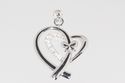 Double Heart Clear CZ Cubic Zirconia Pendant .925 