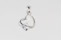 Small Heart Pendant Clear CZ Cubic Zirconia 19mm, 