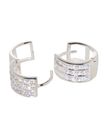 Small Huggie Earrings CZ Cubic Zirconia 3 Row .925