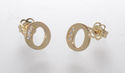 10k Yellow Gold Letter O Initial Stud Earrings Cub