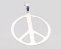 .925 Sterling Silver Peace Sign Symbol Pendant 36m