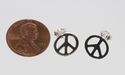 Peace Sign Earrings Sterling Silver Studs 11mm 