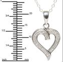 925 Sterling Silver Diamond Heart Necklace .01ct, 