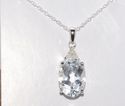 Diamond and White Topaz Pendant Necklace 6.6 TCW S