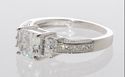 Cubic Zirconia Ring Sterling Silver Three Stone Cl