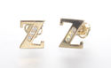 10k Yellow Gold Initial Stud Earrings Letter Z Cub