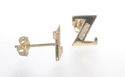 10k Yellow Gold Initial Stud Earrings Letter Z Cub