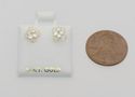 Flower Stud Earrings with Clear CZ Stud 14k Gold S