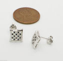 Micropave Stud Earrings Black & White Checker Boar