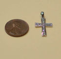 925 Sterling Silver Cross Pendant with Micropave C