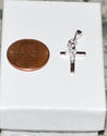 .925 Sterling Silver Cross Pendant with Dangling F