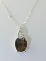 .925 Sterling Silver Smoky Topaz & White Topaz Gem