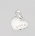 Heart Pendant Love Stamped Design .925 Sterling Si