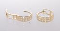 Huggie Earrings Hinged Hoops 14k Yellow Gold 2 Row