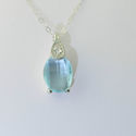 925 Sterling Silver Blue Topaz & White Topaz Gemst