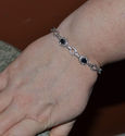 Sterling Silver Diamond & Sapphire Bracelet 7.5"  