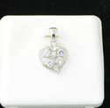 Cubic Zirconia Heart Pendant .925 Sterling Silver 