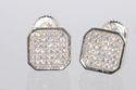 CZ Earrings Sterling Silver Screwback Studs 9mm Cl