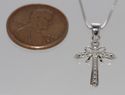 Diamond Cross Pendant Necklace .01ct 925 Sterling 