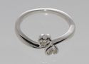 .925 Sterling Silver Double Heart Diamond Ring - .