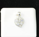 Cubic Zirconia Heart Pendant .925 Sterling Silver 