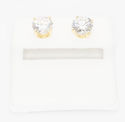 Sterling Silver Gold Plated Cubic Zirconia Stud Ea