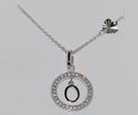 Sterling Silver Floating Letter O CZ Circle Initia