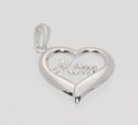 .925 Sterling Silver Mom Heart Pendant 17mm x 17mm