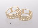 Huggie Earrings Hinged Hoops 14k Yellow Gold 2 Row