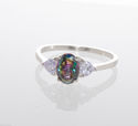 Mystic Topaz Ring Sterling Silver Cubic Zirconia O