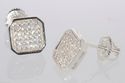 CZ Earrings Sterling Silver Screwback Studs 9mm Cl