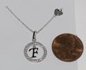 Initial Necklace Letter F Cubic Zirconia Sterling 