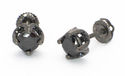 Sterling Silver 6mm Black CZ Stud Earrings with Bl