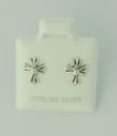 Small Cross Stud Earrings - Petite Sterling Silver