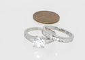 Sterling Silver Engagement Ring & Wedding Band Cub