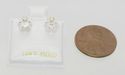 Clear Flower Stud Earrings with Screw Backs 14k Ye