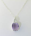 925 Silver Amethyst & White Topaz Gemstone Pendant