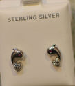 Sterling Silver Dolphin Stud Earrings Screw Back R