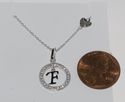 Initial Necklace Letter F Cubic Zirconia Sterling 