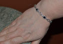 Sterling Silver Diamond & Sapphire Bracelet 7.5"  