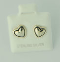 Mini Heart Stud Earrings .925 Sterling Silver 7mm