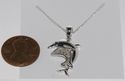 925 Sterling Silver Diamond Dolphin Pendant Neckla