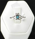 Sterling Silver Aqua CZ Claddagh Irish Celtic Ring