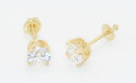 Sterling Silver Gold Plated Cubic Zirconia Stud Ea