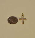 925 Sterling Silver Cross Pendant Micropave Clear 