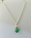 925 Sterling Silver Malachite Gemstone Pendant Nec