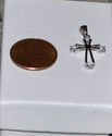 .925 Sterling Silver CZ Cross Pendant Open Design 