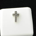 .925 Sterling Silver Mini Cross Pendant Marcasite 