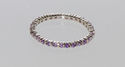 Sterling Silver Amethyst CZ Cubic Zirconia Stackab