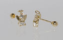 14k Yellow Gold Angel Stud Earrings Screwbacks - C